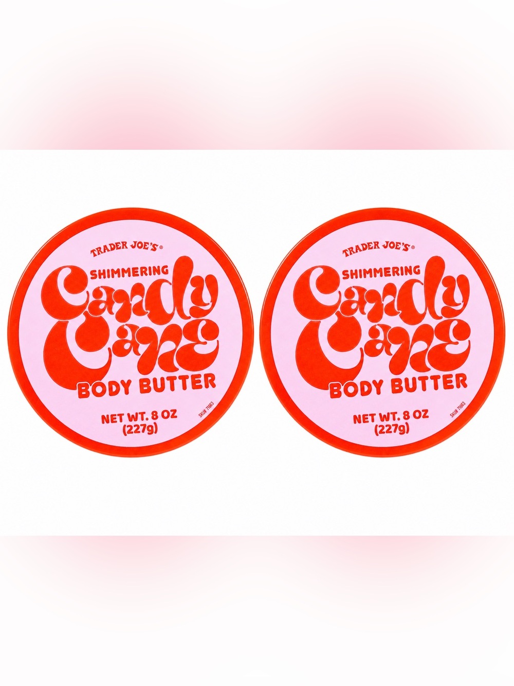 Trader Joe's Shimmering Candy Cane Body Butter - Pink and Red